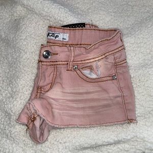 Juniors pink jean shorts size 5